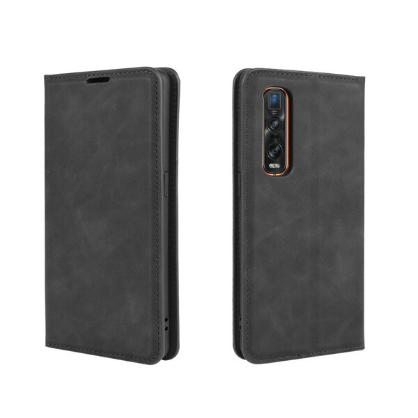 Funda Flip Cover Oppo Find X2 Pro Efecto Cuero Suave