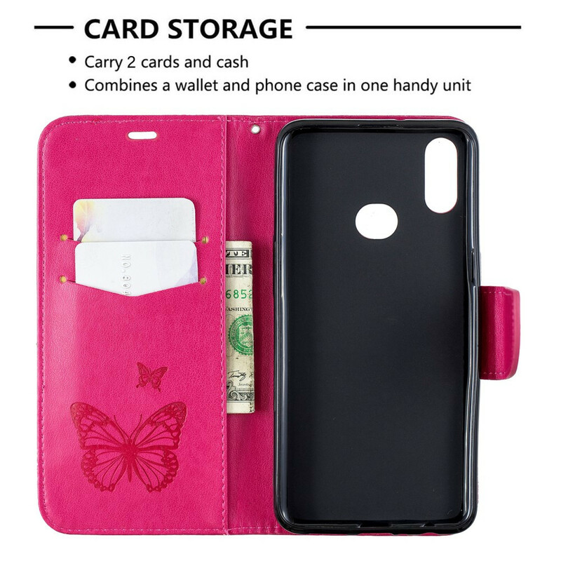 Funda Samsung Galaxy A10s Las mariposas en vuelo con colgante