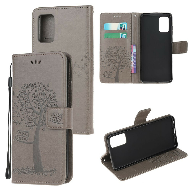 Funda Samsung Galaxy S20 FE Árbol y búhos con colgante