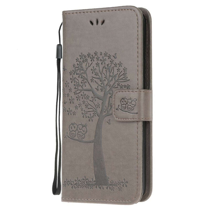 Funda Samsung Galaxy S20 FE Árbol y búhos con colgante