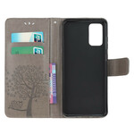 Funda Samsung Galaxy S20 FE Árbol y búhos con colgante