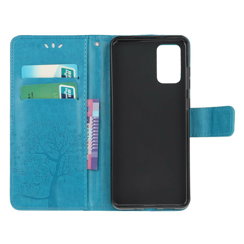 Funda Samsung Galaxy S20 FE Árbol y búhos con colgante