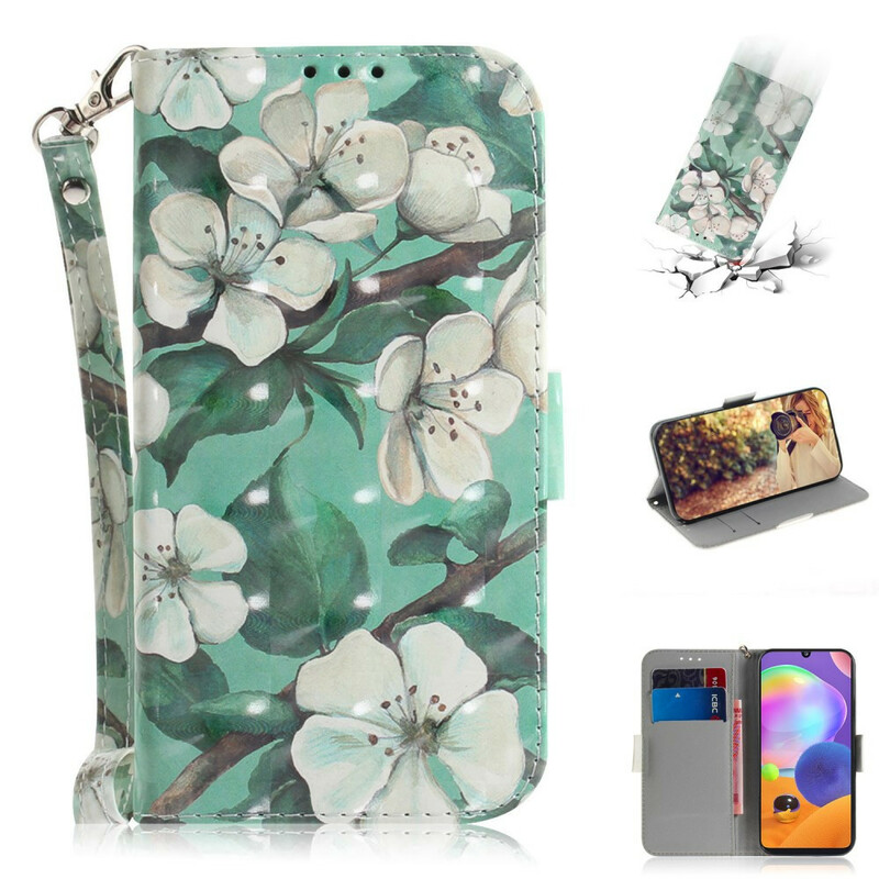 Funda Samsung Galaxy A31 con colgante de flor