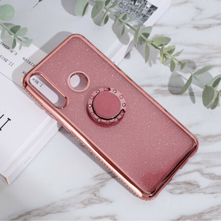 Funda Huawei Y6p Anillo de purpurina y diamantes