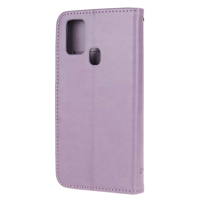 Funda con colgante de mariposas y flores para Samsung Galaxy M21