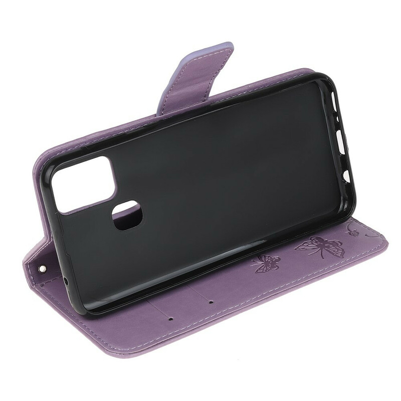Funda con colgante de mariposas y flores para Samsung Galaxy M21