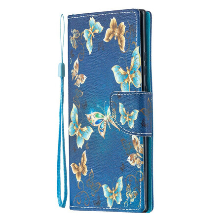 Funda Samsung Galaxy Note 20 Ultra con mariposas de colores y colgante