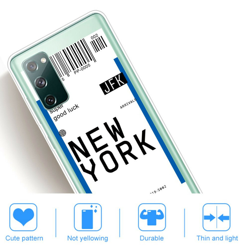Samsung Galaxy S20 FE Funda Tarjeta de embarque a Nueva York
