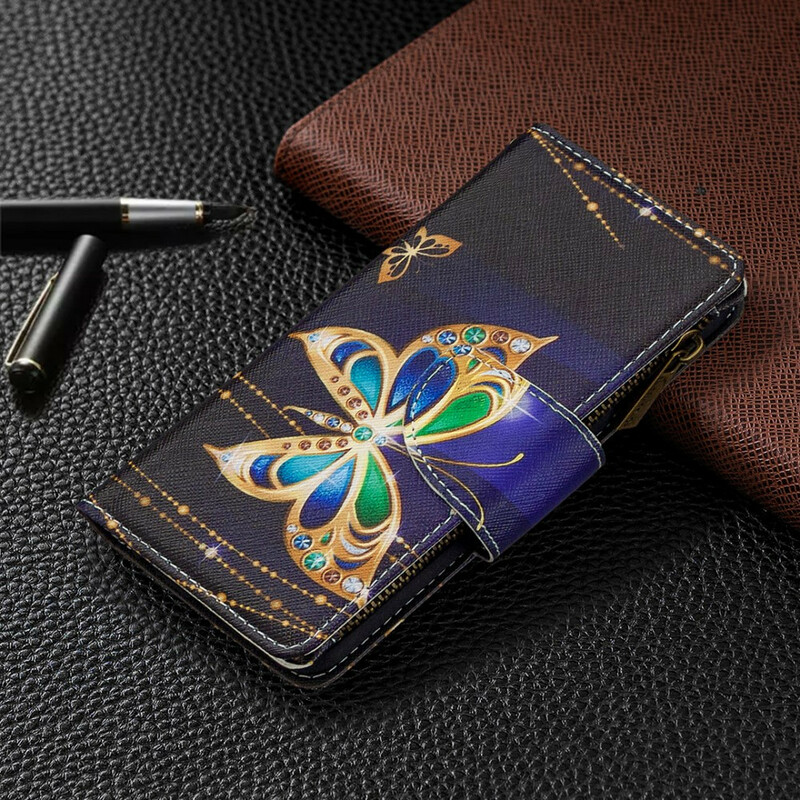 Funda Samsung Galaxy S20 con bolsillo de mariposa con cremallera
