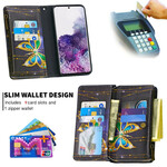 Funda Samsung Galaxy S20 con bolsillo de mariposa con cremallera