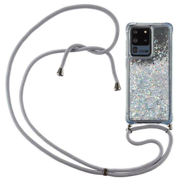 Funda Samsung Galaxy S20 Ultra Glitter con cordón