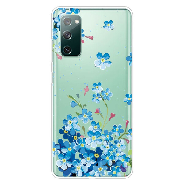 Funda de flor azul para Samsung Galaxy S20 FE