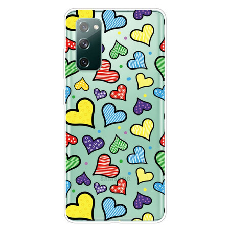 Funda Samsung Galaxy S20 FE Corazones multicolor
