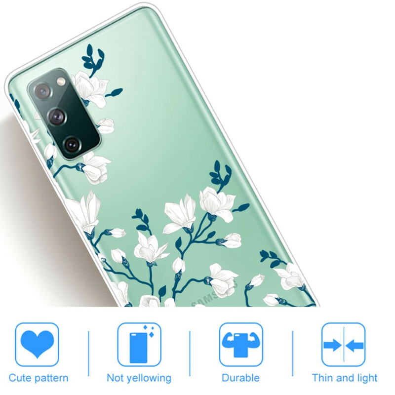 Funda de flor blanca para Samsung Galaxy S20 FE