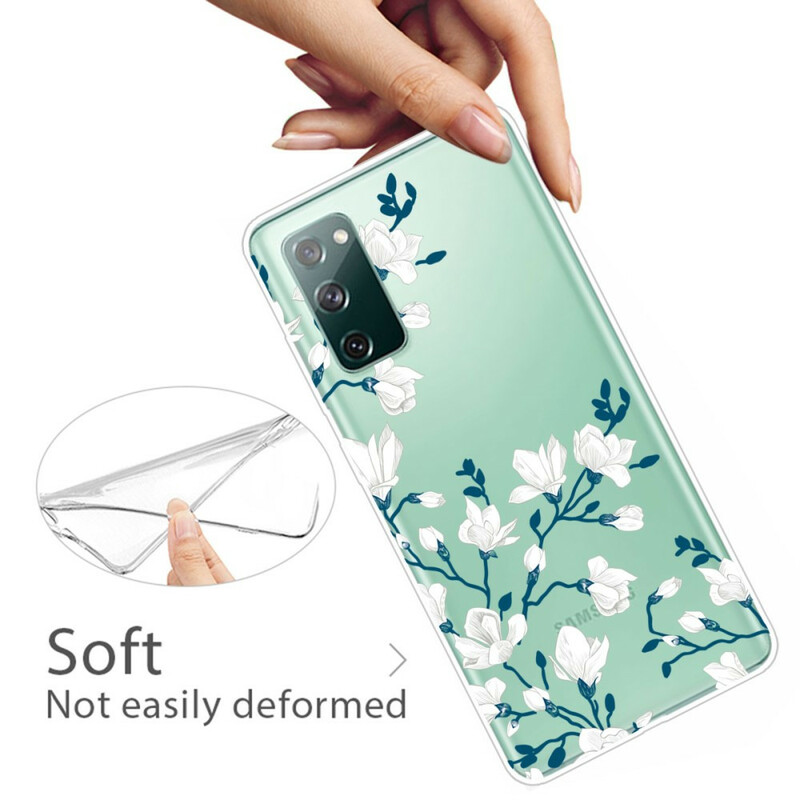 Funda de flor blanca para Samsung Galaxy S20 FE
