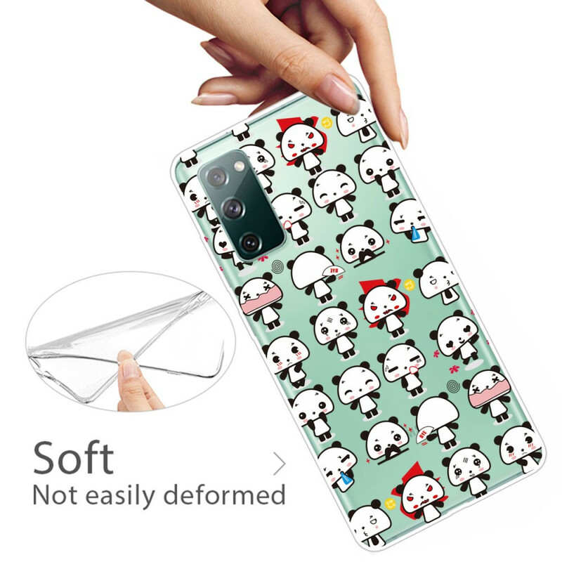 Samsung Galaxy S20 FE Clear Funda Funny Pandas