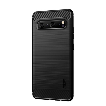 Samsung Galaxy S10 5G Funda de fibra de carbono cepillada MOFI