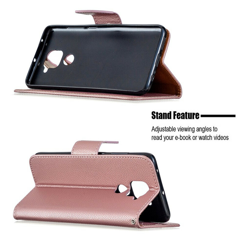 Funda Xiaomi Redmi Note 9 solapa oblicua lichi Funda Xiaomi Redmi Note 9 solapa oblicua lichi