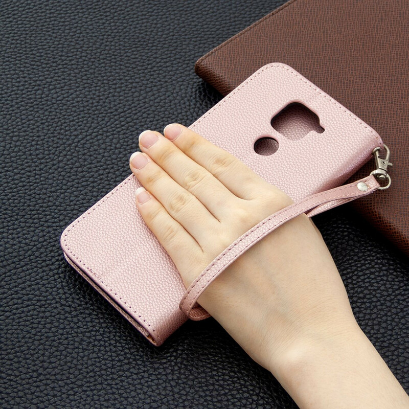 Funda Xiaomi Redmi Note 9 solapa oblicua lichi Funda Xiaomi Redmi Note 9 solapa oblicua lichi