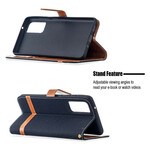 Funda Samsung Galaxy S20 FE efecto tela y cuero con colgante