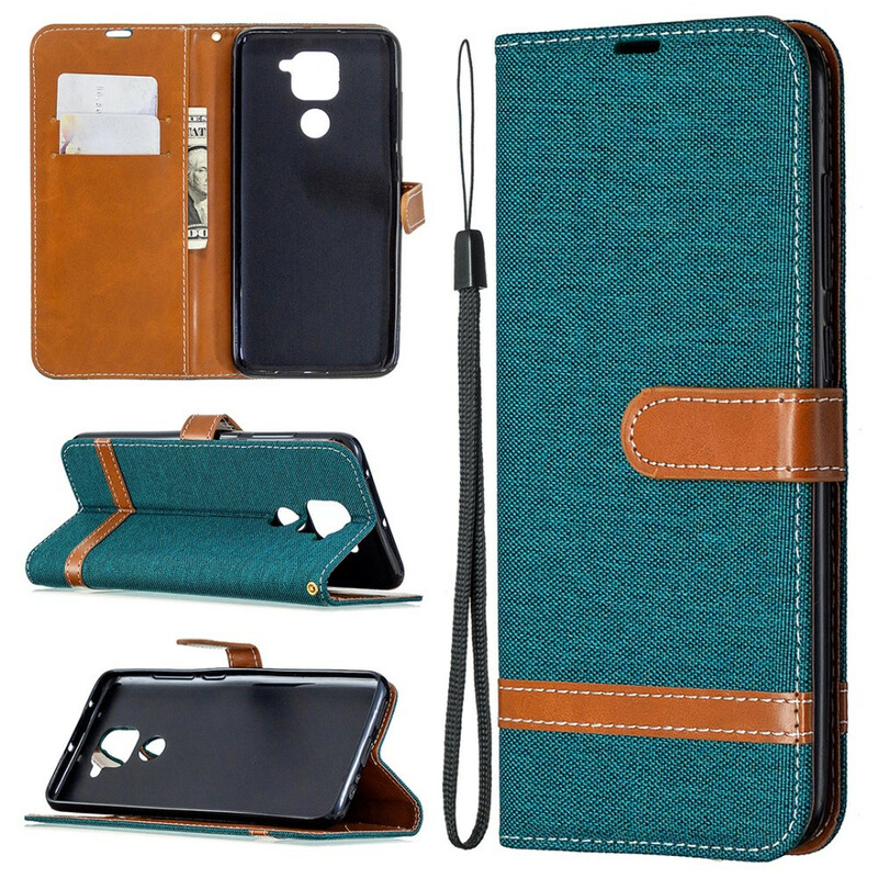 Funda de tela y efecto cuero para el Xiaomi redmi Note 9