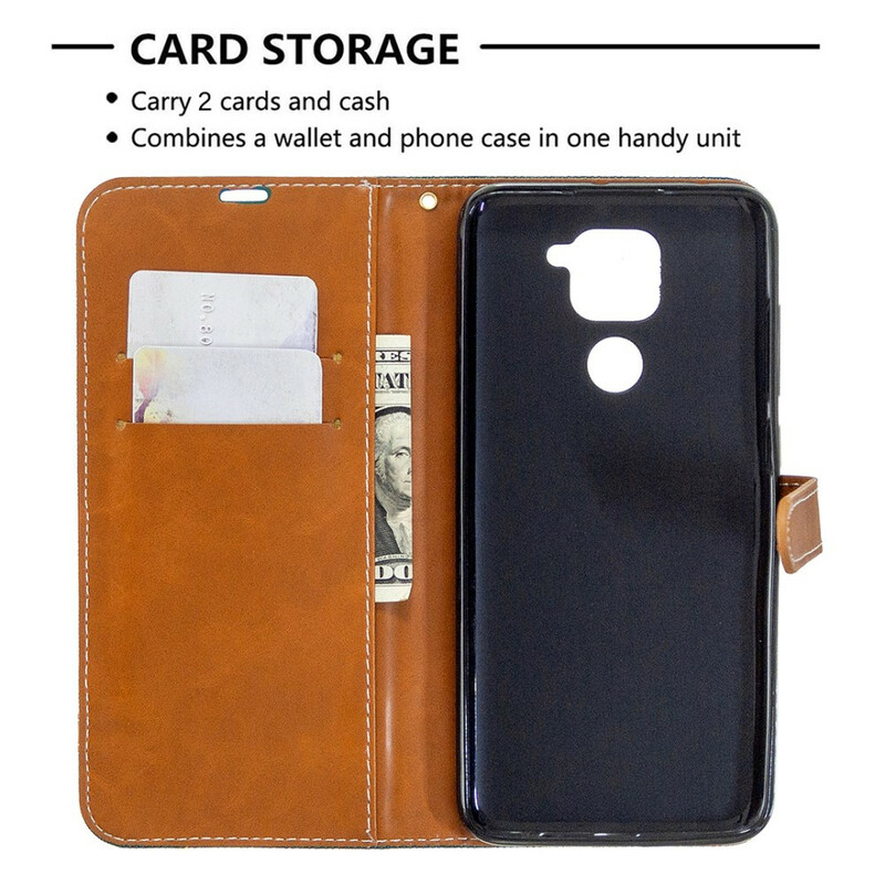 Funda de tela y efecto cuero para el Xiaomi redmi Note 9