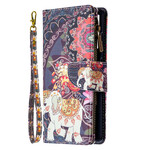 Funda Samsung Galaxy S20 FE con bolsillo de cremallera de elefante