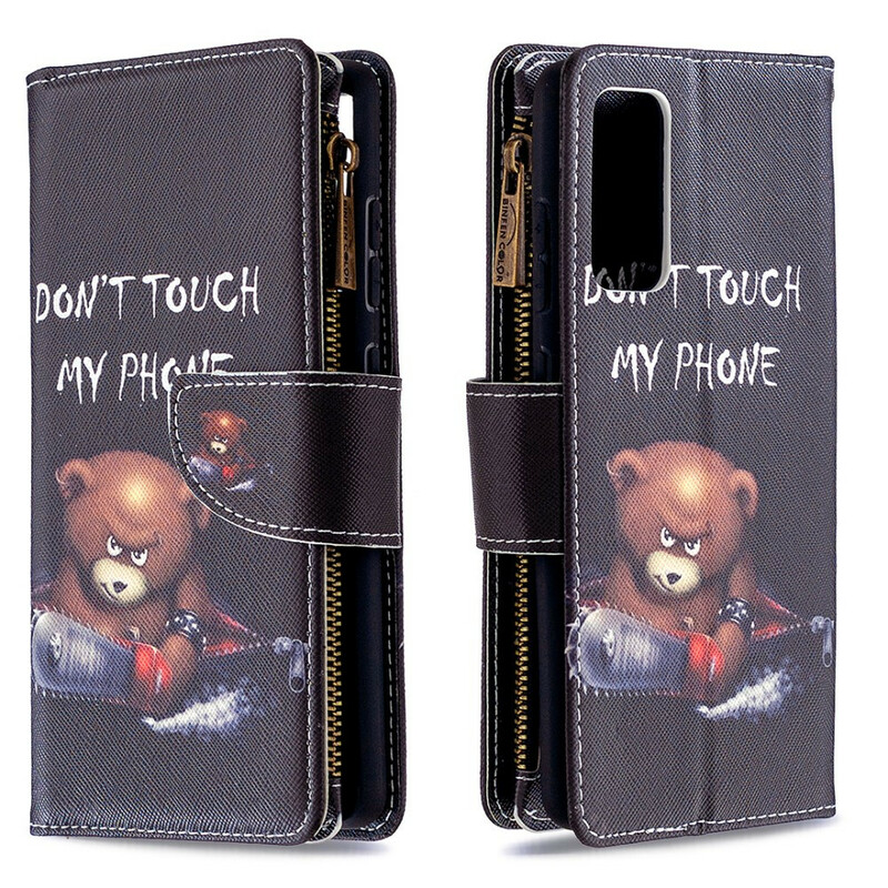 Funda Samsung Galaxy S20 FE con bolsillo con cremallera Oso