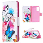 Funda Samsung Galaxy S20 FE Pintada Mariposas y Flores