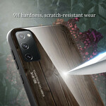 Samsung Galaxy S20 FE Funda de cristal templado con diseño de madera