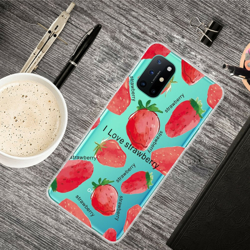 Funda OnePlus 8T Strawberry / i Love Strawberry