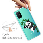 OnePlus 8T Funda Panda Transparente Sobre Bambú