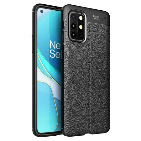 Funda de cuero OnePlus 8T efecto lichi doble línea