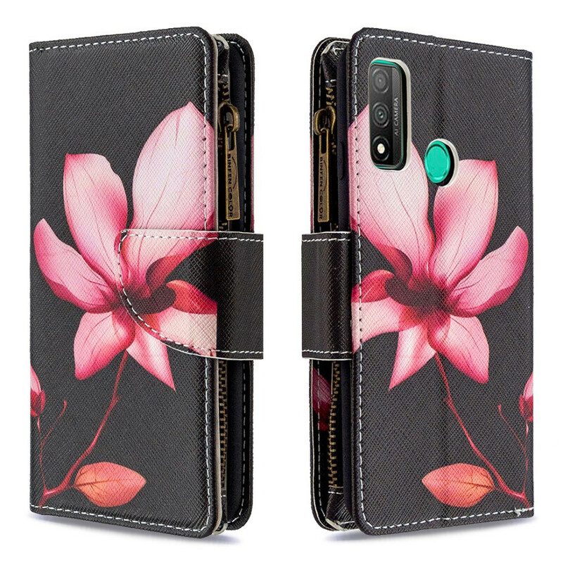 Huawei P Smart Funda 2020 Zipped Pocket Flower