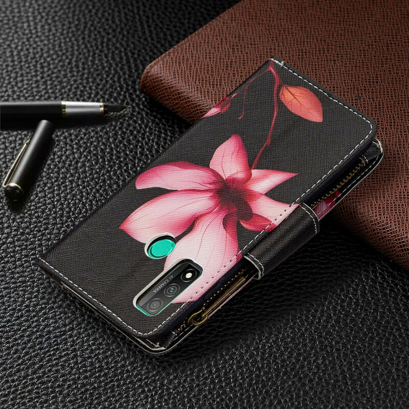 Huawei P Smart Funda 2020 Zipped Pocket Flower