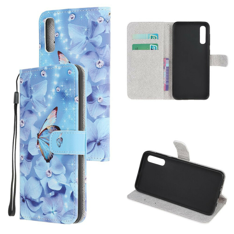 Funda Huawei P Smart S Diamond Butterflies con colgante