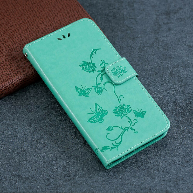 Funda Huawei P Smart S Mariposas y flores con colgante