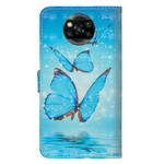 Poco X3 Flying Blue Butterflies Cover