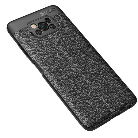 Poco X3 funda de cuero Litchi doble línea