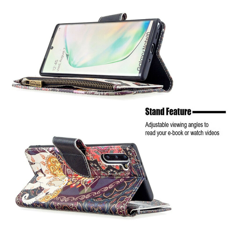 Funda de elefante con cremallera para Samsung Galaxy Note 10