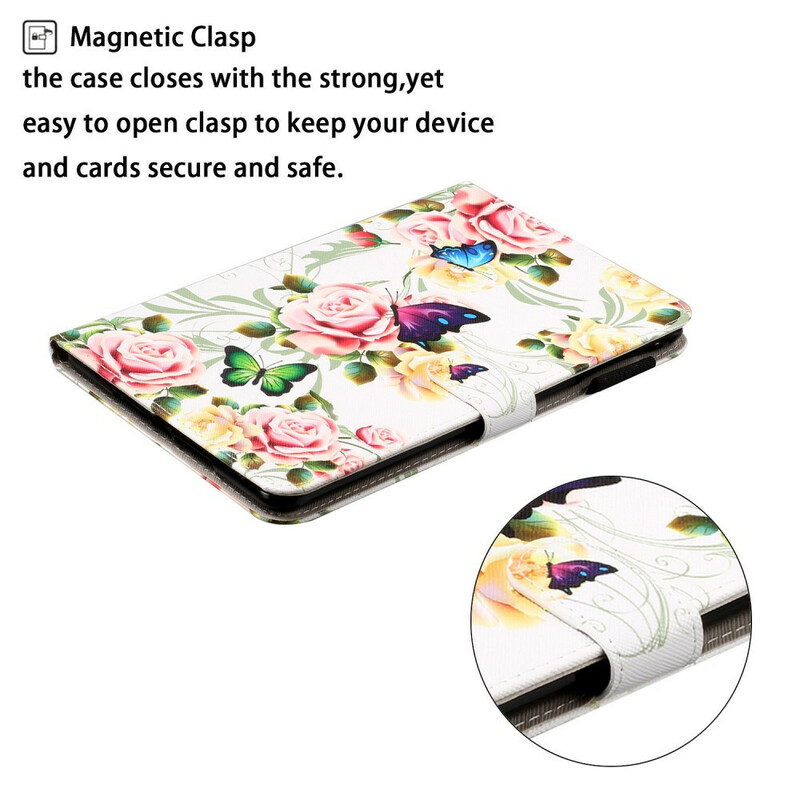 Funda Samsung Galaxy Tab A 8.0 (2019) Mariposas sobre flores