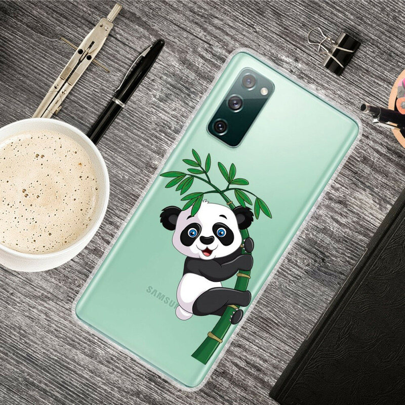 Samsung Galaxy S20 FE Funda Transparente Panda Sobre Bambú