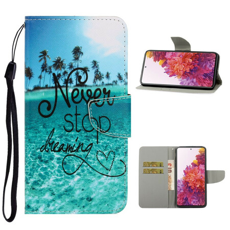 Funda con colgante Samsung Galaxy S20 FE Never Stop Dreaming Navy