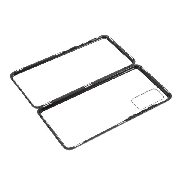 Funda Samsung Galaxy S20 FE Bordes metálicos y trasera de cristal templado