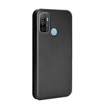Flip Cover Oppo A53 Silicona Color Fibra de Carbono
