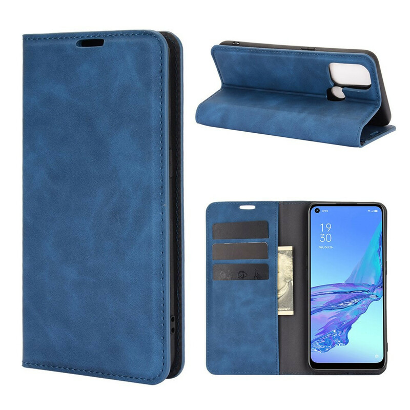 Flip Cover Oppo A53 Efecto de cuero suave