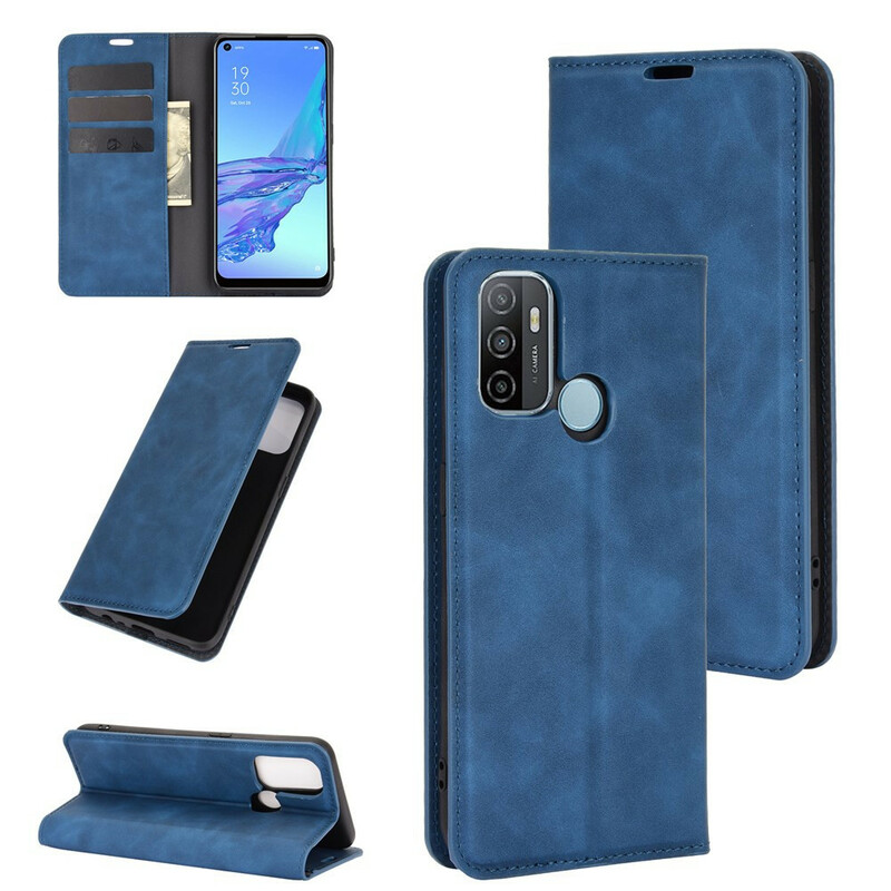 Flip Cover Oppo A53 Efecto de cuero suave