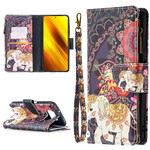 Xiaomi Poco X3 Funda de bolsillo con cremallera de elefante