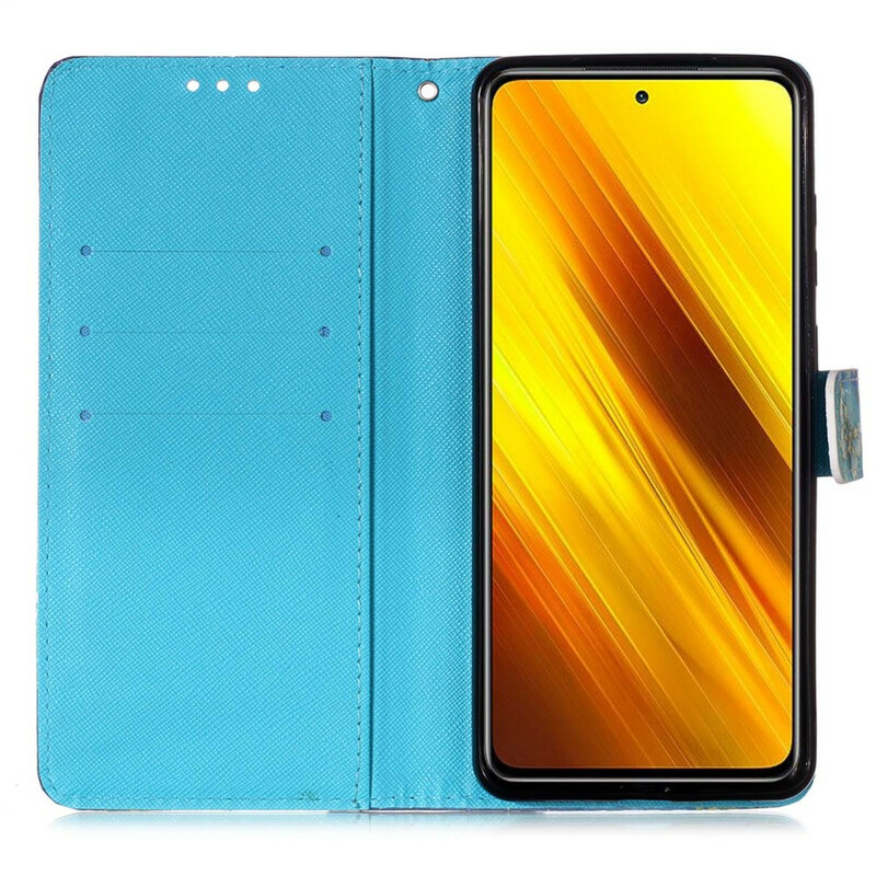 Xiaomi Poco X3 Gold Butterfly Funda