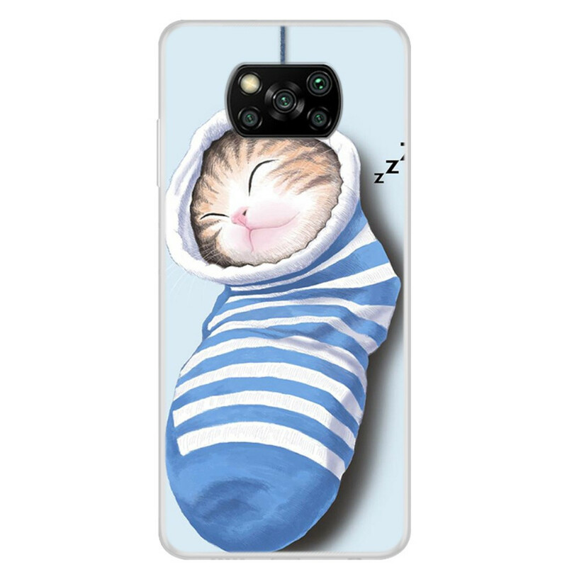 Xiaomi Poco X3 Funda Sleeping Kitten